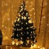 Ledstjärnig gardinljus Romantisk Fairy Garland String för Home Christmas Wedding Party Holiday Decorative Outdoor Y0720