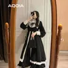 Primavera estilo Lolita mujeres vestido Vintage volantes manga larga moda marinero cuello mucama Cosplay señoras es 210521