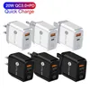 Тип C Зарядное устройство 20W 25W 18W EU US UK UK AC AC Quick PD QC3.0 Адаптер настенных зарядных устройств для iPhone 11 12 Pro Max Samsung Plablet PC