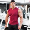 Débardeurs pour hommes été musculation Stringer haut hommes vêtements de sport Fitness maillots coton col en v sans manches chemise entraînement coupe ajustée