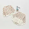Höst Baby kostym Lovely Mesh Jacket Romper Crawling Kläder Tvådelade Set Toddler Girl Clothes 210701