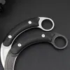 Kalinou Karambit Claw Fixed Blade Kniv Claw Kramit Tactical Knives 440c Stone Wash Blade Steel Handle Fixed Blade