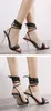 2022 Новые летние моды сандалии дизайн ткани женские туфли прозрачные странные высокие каблуки женские сандалии большие размеры обувь
