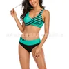 Women's Swimwear Women Push Up Two Piece Swimsuits Scoop Racerback Workout Athletic Bikini Set Padded Twist Front Sporty Bathing Suits