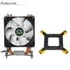 3PIN 1 Wentylatory 4 Podgrzewacze Kolorowe Podświetlenie CPU Cooling Fan Cooler Headsink do Intel LGA 775/1150/1151/1155/1156/1156/1155/1156/1156