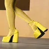 Sandales rétro Mary Janes femmes chaussures d'été Sexy épais talon haut plate-forme noir rouge jaune robe fête mariage femme pompes