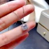 Laboratório deslumbrante Moissanite promessa jóias conjunto 925 esterlina prata bijou brincos casamento anéis colar para mulheres jóias
