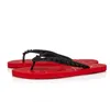 Top Luxo Verão Masculino Vermelho Flip Flops Sandálias Deslizamento em Slides de Praia Loubi-Flip Chinelos Flat Boy Outdoor Spikes Sandalias EU38-47