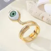 Vintage Punk Colorful Turkish Evil Eye Adjustable Rings for Women Gold Color Hyperbole Snake Ring Fashion Finger Jewelry Female G1125
