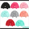 Berretti Cappelli Accessori Baby Kids Maternità Drop Delivery 2021 Tipo di cappello con fiocco per bambini Cappellino pullover in cotone con perline appiccicose Prodotti per bambini Hkgfu