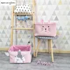 Sundries Storage Barrels High Capacity Pink Cat Dinosaur Foldable Toy Box Home Organizer Dirty Laundry Basket 210609