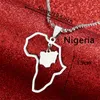 Ketten Land Afrika Nigeria Karte Anhänger Halsketten Goldfarbe Unisex Schmuck Geschenke