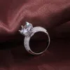 결혼 반지 Huitan 클래식 여섯 발톱 유행 약혼 여성을위한 크리스마스 반지 특별한 의미있는 제안 미디 femme