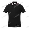 21SS Mens Polos Toppkvalitet Sommar bomull T-shirts Tee Tiger Head Broderi Street Kortärmad Svart Vit