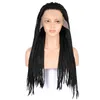 Synthetic Wigs Part Braided Box Braids Wig Long Black Hair 134 Lace Front For Women Cosplay With Baby4035047