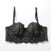 Dobreva Women's Mini Lace Bustier Underwire軽くパッド付きストラップレスブラジャー210623