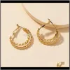 Hie Drop Delivery 2021 Trendy Ins Gold Textured Metal Geo Geometric Minimalism Hoop Earrings Set Korean Fashion Chic Women Party J4346528