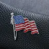 Fashion Crystal Handmade Brooches United States Flag Lapel Pins Unique Rhinestone Jewelry Gift