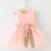 Baby Girls Big Bowknot Infant Party Dress For Toddler Girl First Birthday Baptism Clothes Double Formal Tutu Dresses K1 Q0716