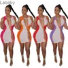 Sexy sin mangas para mujer Vestidos largos largos Diseñador Color Costura Verano Flaco Elástico Bodycon Falda Clubwear Tallas grandes