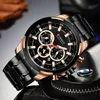 Curren Zegarki Człowiek Top Marka Luksusowy Ze Stali Nierdzewnej Kwarcowy Mężczyźni Zegarek Wojskowy Big Dial Male Clock Chronograph Relogio Masculino 210517