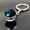 Leo Libra Taurus Scorpio 12 Konstelacja Wisiorek Brelok Geometria Podwójna Side Glass Ball Car Ring Holder Dla Unisex Prezent