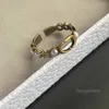 Anillo ajustable con apertura de letras doradas Retro de alta calidad, anillos de perlas para dama, mujer, fiesta, boda, amantes, regalo, compromiso, jew277i