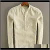 Casual Mens roupas vestuário entrega 2021 a cor pura linho folgue de manga curta botão bolso vintage homens camisas tops camisa masculin