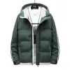 Men's Jacket Winter Fashion Warmth Thick Windproof Hooded Solid Color Cotton Lining M-4XL Chaqueta Hombre 211217