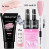 Nail Gel Extension Set 30ml Acryle Quick Building UV Kit Rosa Clear Poly Tips Forms Degreaser Manikyr Verktyg GL1901-B