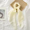 Mode söt solid scrunchie silke elastiska hårband för kvinnor hår halsduk bågar gummi rep tjejer hår tillbehör