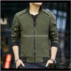 Vestes Vêtements d'extérieur Manteaux Vêtements Vêtements Drop Delivery 2021 Washed Tide Cotton Stand Collar Baseball Wear Casual Jacket Mens Long Sleeve So