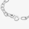 100% 925 Sterling Silver Rose Gold Me Link Chain Armband för kvinnor Fashion Jewelry Valentine's Day Gift