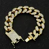 Mens 20mm tung isad Miami Cuban Link Chain CZ Rapper Crystal Necklace Choker Bling Hip Hop Jewelry Gold Silver Color Chains251V