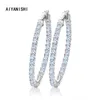 Real 925 Sterling Silver Clássico Big Hoop Brincos de Luxo Sona Diamante Moda Simples Minimal Presentes Huggie