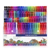 OOTDTY 100 Pennarelli Colorati Penne Gel Neon Glitter Metallico Pastello Shuttle Pen Scarabocchi Disegno Art Marker Colori Nessun duplicato 210330