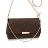 Crossbody Bag Favorite Ombro Bolsas 40718 Corrente Bolsa de Luxo Cruz Cruz Bolsa de Brown Flor Verificador Branco Textura de Couro de Couro Mulheres Embreagem Clássica Carteira