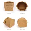 Washable Kraft Paper Bag Plant Flowers Pots Reusable Durable Storage Makeup Universal Organizers Household Supplies Bags