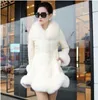 Vinter Kvinnors Faux Fur High Quality Sheepskin Coats Håll varma med Fox Collar Slim Kvinna S 210928