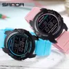 Sanda nieuwe mode casual sporten vrouwen horloges led digitale horloge vrouwelijke polshorloges merk waterdichte klok relogio feminino 6003 Q0524