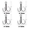 Luya Bait Fish Hook Alto Carbono Aço 2 # 4 # 6 # 8 # três âncoras Vermelho preto branco níquel ganche uma caixa de 20 pcs 5 9xy y2