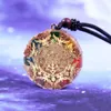 Lysande Orgonite Hängsmycke Sri Yantra Energy Halsband Meditation Smycken Emf Protection Chakra Healing