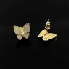 2021 Luxury Jewelry Exquisite Copper Inlaid Butterfly Full Diamonds Earrings Simple Fashion Accessories For Women Daily