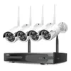 Hiseeu 8CH Système de vidéosurveillance sans fil 1536P 1080P Kits NVR wifi Extérieur 3MP AI Caméra IP Système de sécurité Surveillance vidéo Moniteur LCD