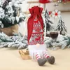 Kerstversiering Kerstgebreide linnen doek Faceless Old Man Hanging Voeten Rode Wijnfles Cover Simulatie Baard Wijnzak W-00827