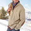 Men's Hoodies & Sweatshirts Mens 2022 Winter Fashion Solid Pullover Casual Turn-down Collar Zipper Men Autumn Vintage Patchwork Long Sleeve