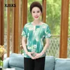 Kurzarm Frauen Bluse Top 2022 Sommer Casual Rundhals Druck Farbverlauf Große Größe Frau Tops frauen Blusen Shirts