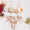 Piece Set Women Swimsuit Fashion Sexy Swimwear Checkered Halter Strap Split Bikini Maillot De Bain Femme Women's