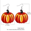 Fall Faux Läder Teardrop Dangle Örhängen Plaid Pumpkin Solros Maple Leaves Höst Örhängen Smycken Thanksgiving för kvinnor semester tillbehör