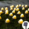 Strings Solar LED Light Outdoor Mushroom Garden Decoration Lights IP66 Waterproof Garland Furniture Decor Cell Fairy